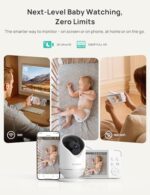 Smart WiFi Baby Monitor with Clip Mount, 2K HD App Control Camera, Cry & Motion Alerts & 5000mAh Battery - Image 2