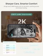Smart WiFi Baby Monitor with Clip Mount, 2K HD App Control Camera, Cry & Motion Alerts & 5000mAh Battery - Image 5