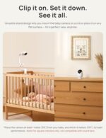 Smart WiFi Baby Monitor with Clip Mount, 2K HD App Control Camera, Cry & Motion Alerts & 5000mAh Battery - Image 8