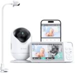 Smart WiFi Baby Monitor with Clip Mount, 2K HD App Control Camera, Cry & Motion Alerts & 5000mAh Battery