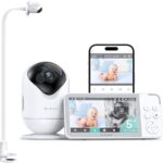 Smart WiFi Baby Monitor with Clip Mount, 2K HD App Control Camera, Cry & Motion Alerts & 5000mAh Battery