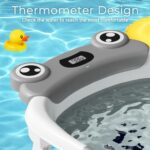 Collapsible Baby Bathtub with Real-Time Thermometer & Cushion Portable Travel Newborn-to-Toddler Tub - Image 4