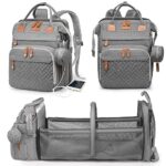 Waterproof Baby Diaper Bag Backpack with Portable Changing Station  USB Charging Port Large Capacity Travel Organizer