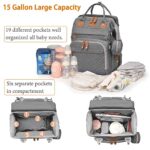 Waterproof Baby Diaper Bag Backpack with Portable Changing Station  USB Charging Port Large Capacity Travel Organizer - Image 3