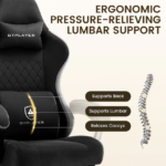 GTPlayer - Ergonomic Gaming Chair with Breathable Fabric - Black - Image 4